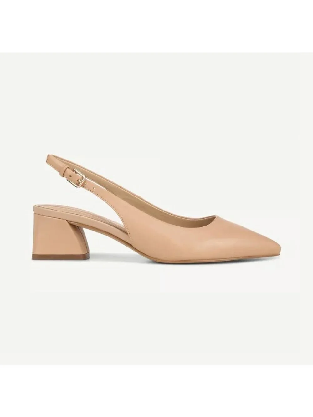 Franco Sarto Womens Racer Slingback Leather Shoes Beige Size 8M Defected
